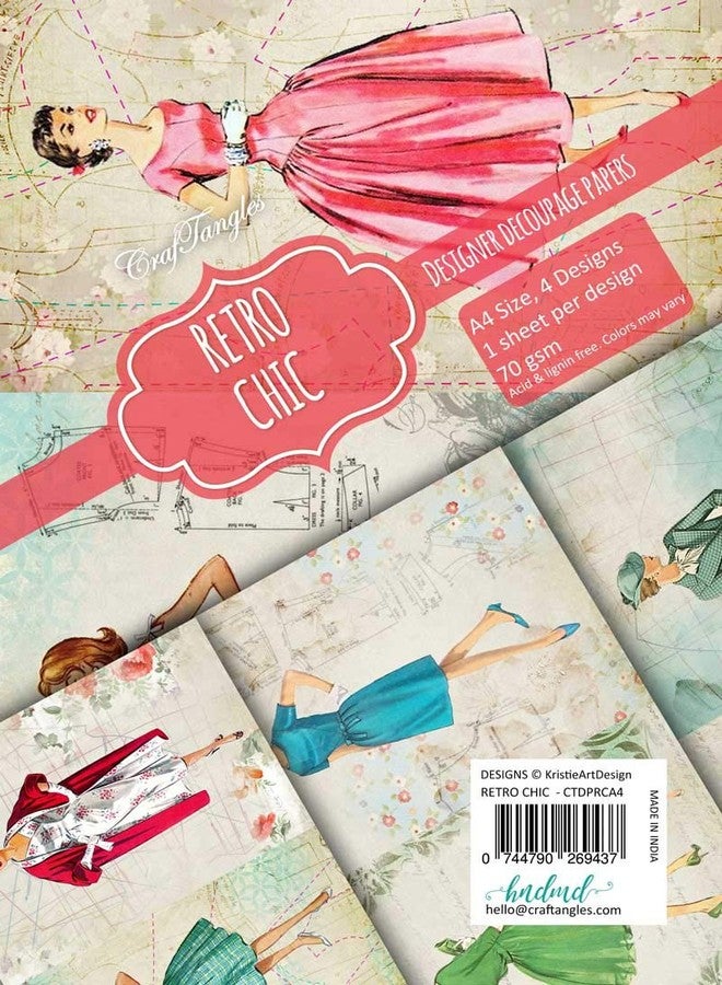 CrafTangles Decoupage Paper Pack - Retro Chic (A4) - Image 3